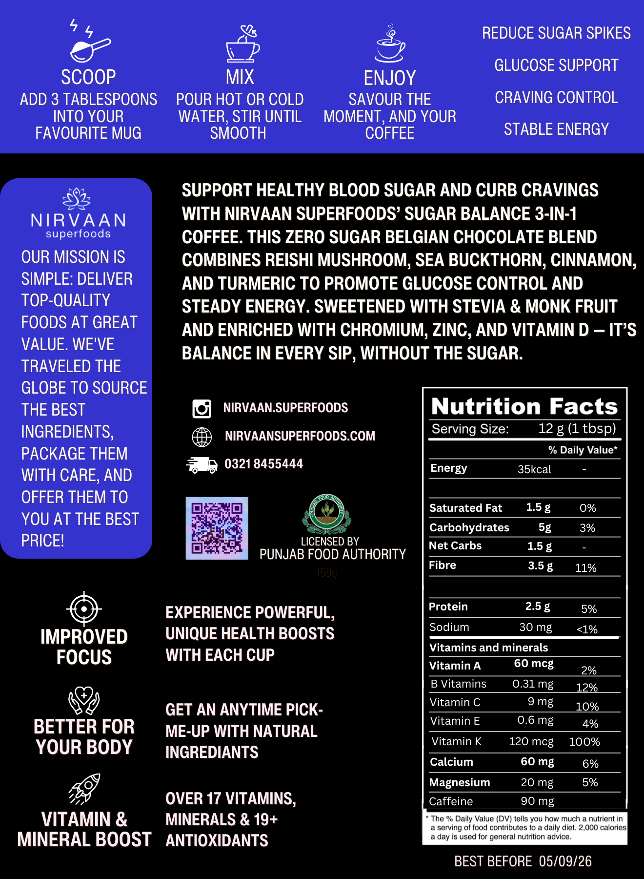 Sugar Balance Coffee-3 in 1 Belgian Chocolate-Zero Sugar