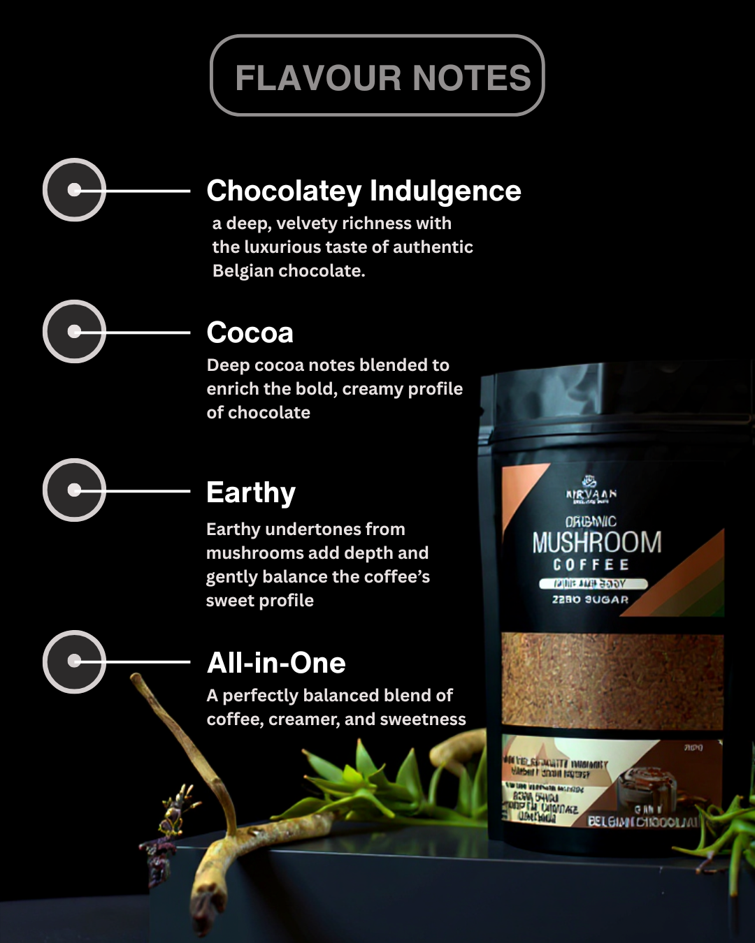 Mushroom Coffee-3 in 1 Belgian Chocolate-Zero Sugar