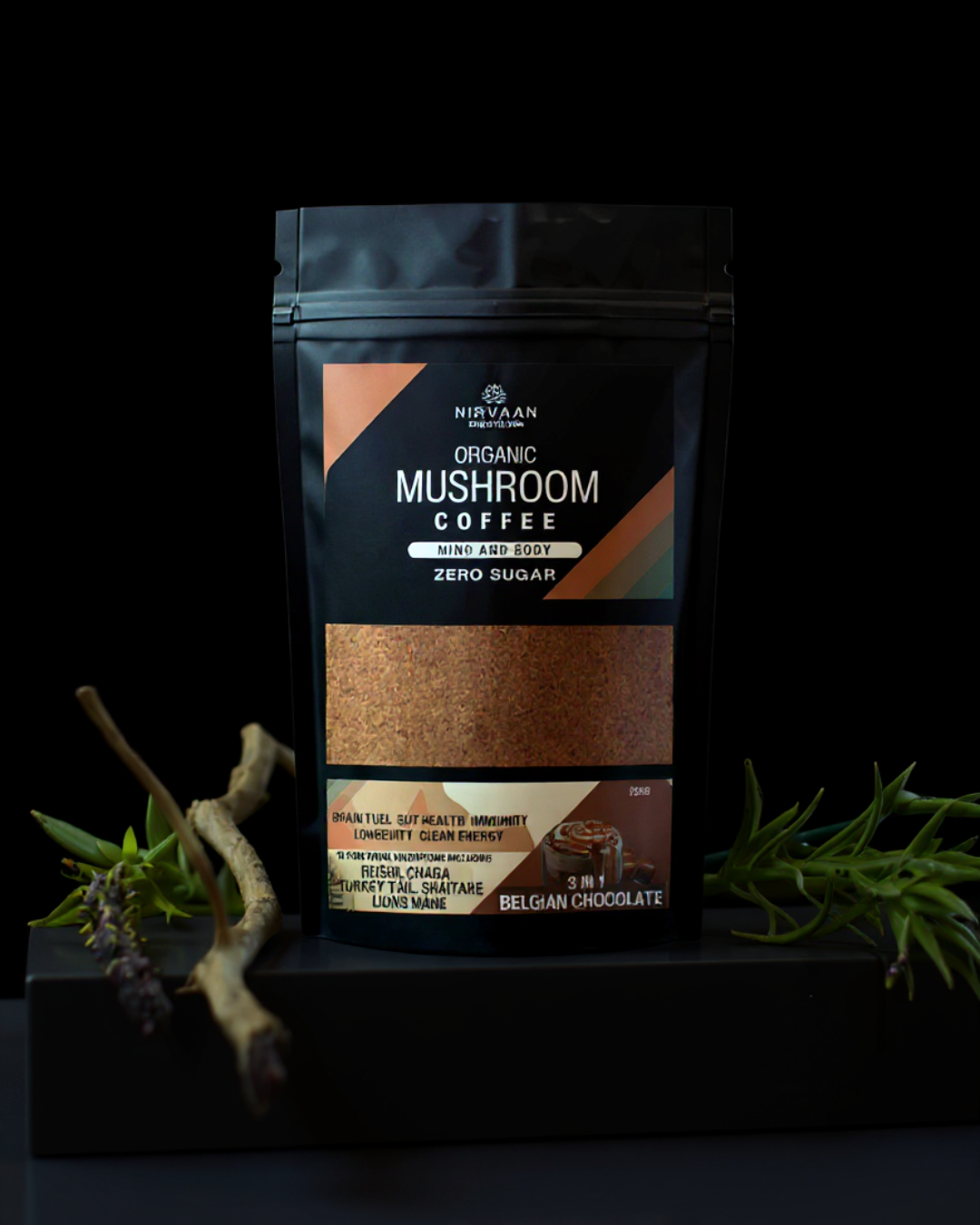 Mushroom Coffee-3 in 1 Belgian Chocolate-Zero Sugar