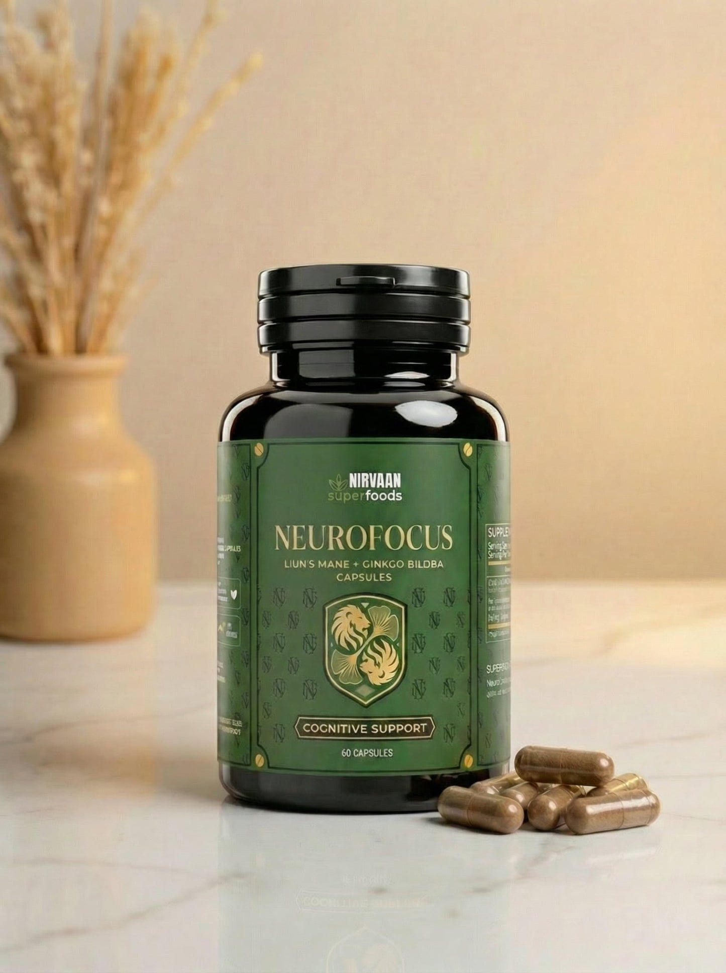 NueroFocus - Lion’s Mane & Ginkgo Biloba Capsules | Focus & Memory Support